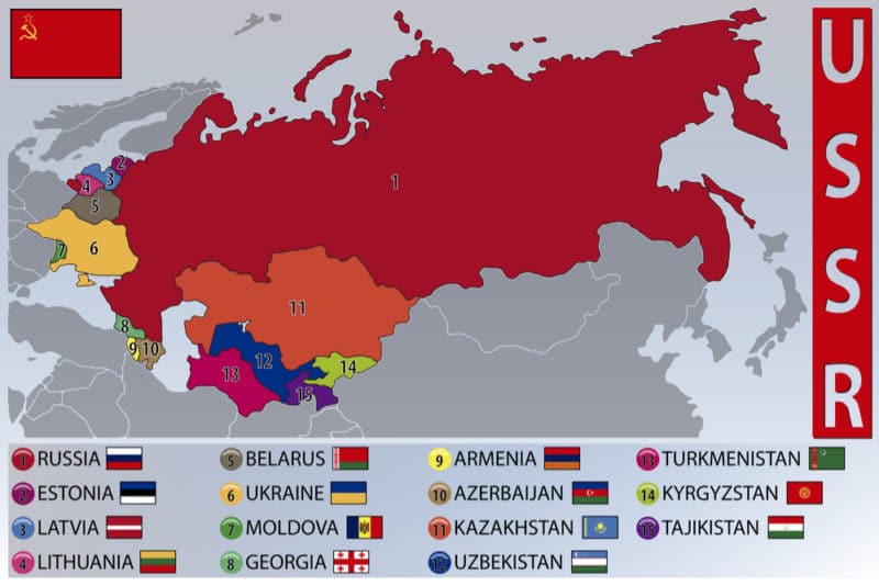 旧ソ連の国一覧｜名前・英語名・各国（ソビエト連邦構成共和国）の基本 